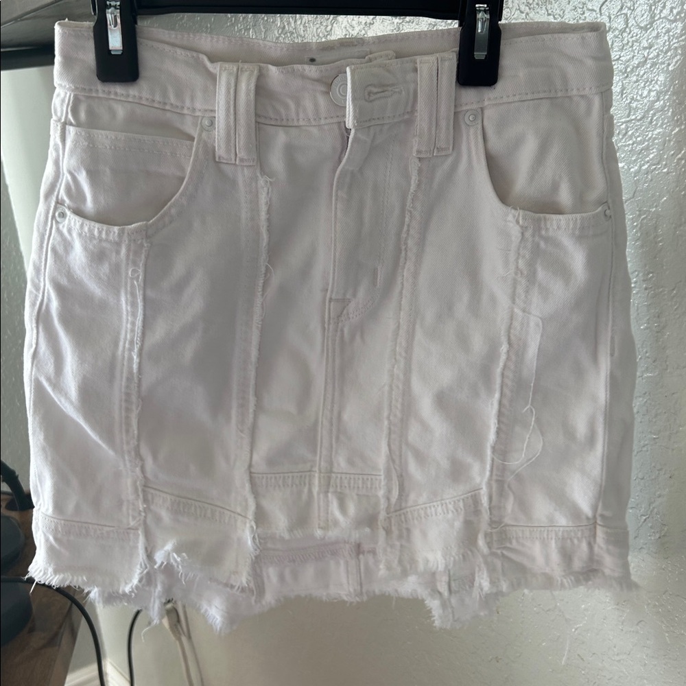 Hudson White Stretch Skirt Size 24 Mini Denim